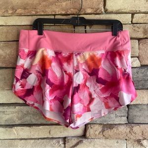Athleta pink print activewear shorts Large
